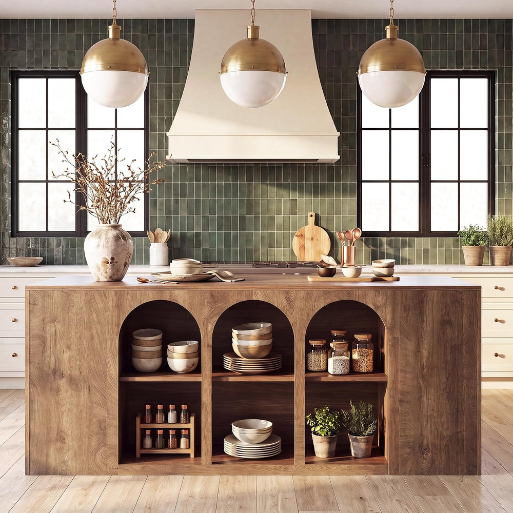 Tribesigns 78.7" Large Kitchen Island Table with Storage & Seating S...