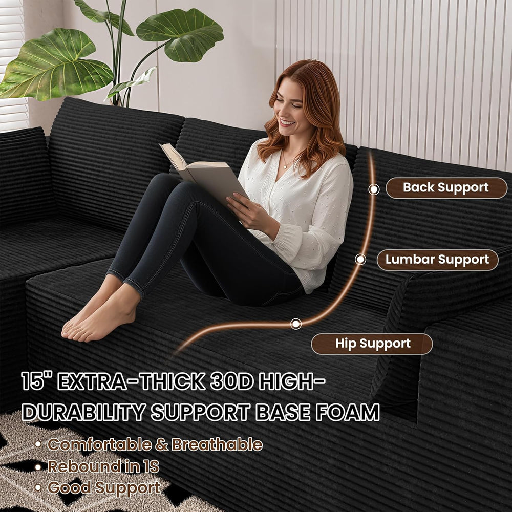 106" Cloud Sectional Couches for Living Room, Modular L Shaped Couch wit...