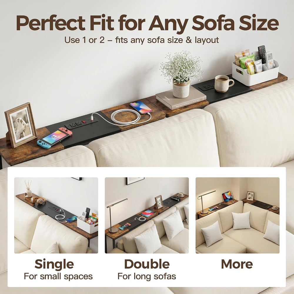 8.6" Narrow Console Table Behind Couch, 39.7” L x 32.3” H, Slim Sofa Tab...