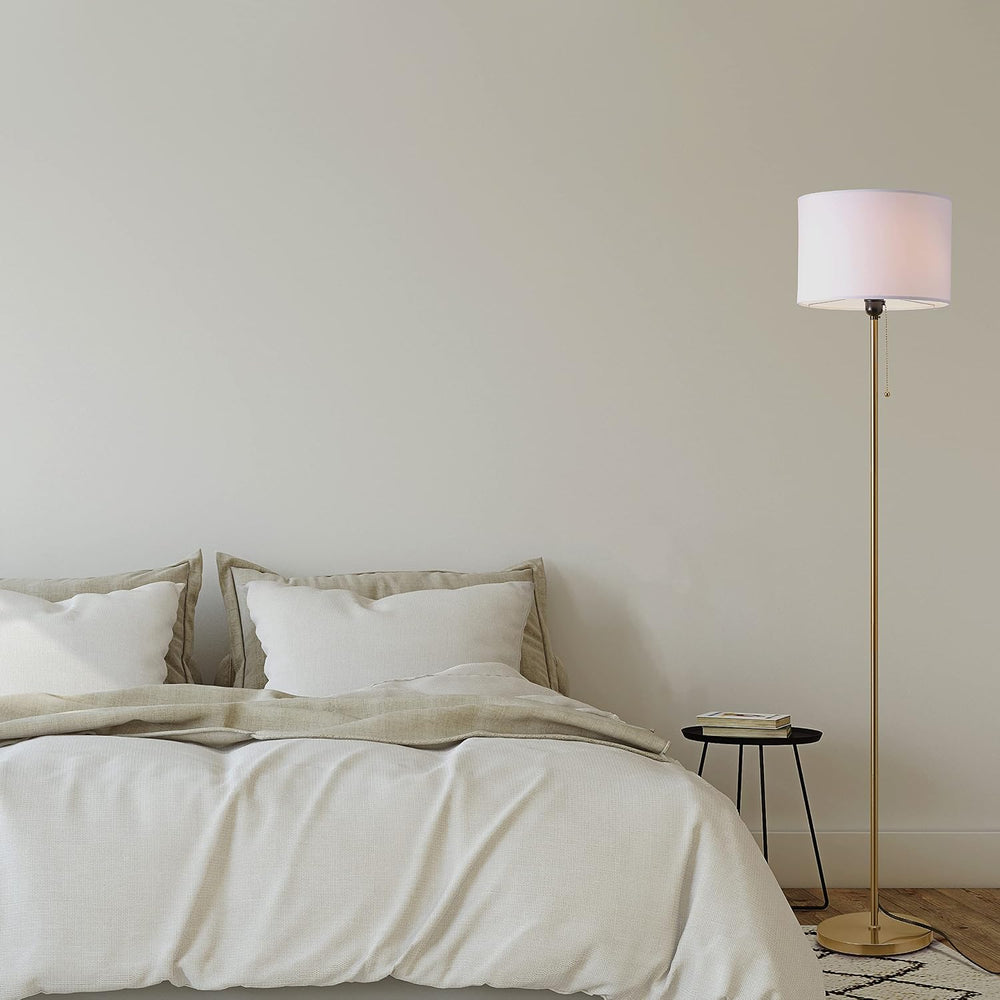 O’Bright Ted - Drum Shade Standing Lamp, Pull Chain Switch, E26 Socket, Moder...