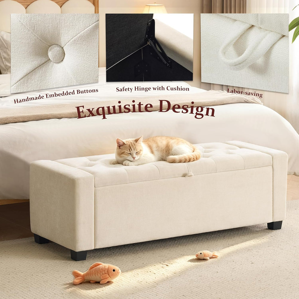 Royal Windsor Ottoman with Storage,Tufted Storage Bench for Bedroom | End of ...