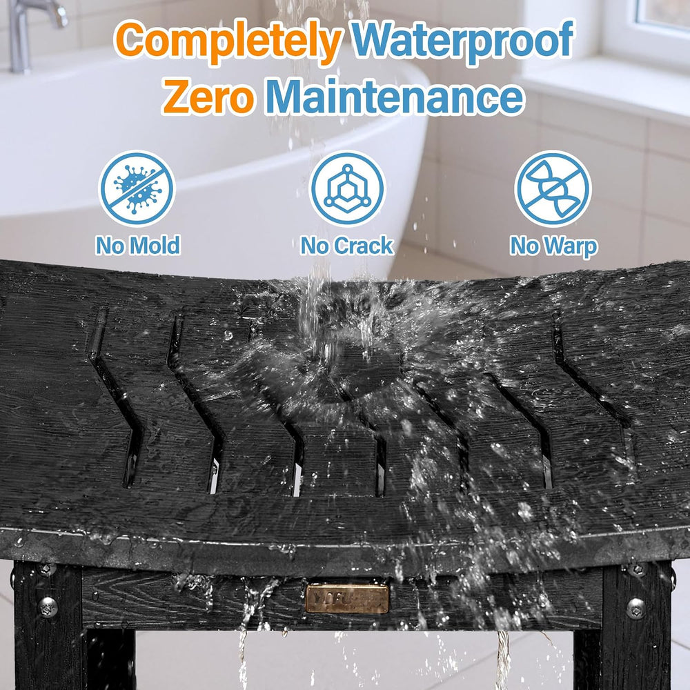 YEFU Shower Chair for Inside Shower, Waterproof & No Maintenance, Black