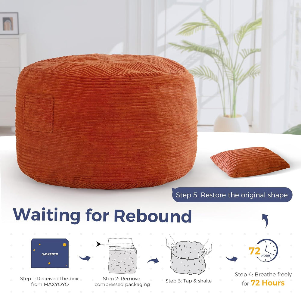 MAXYOYO Giant Bean Bag Chair Bed with Pillow, Convertible Beanbag Sofa to Flo...