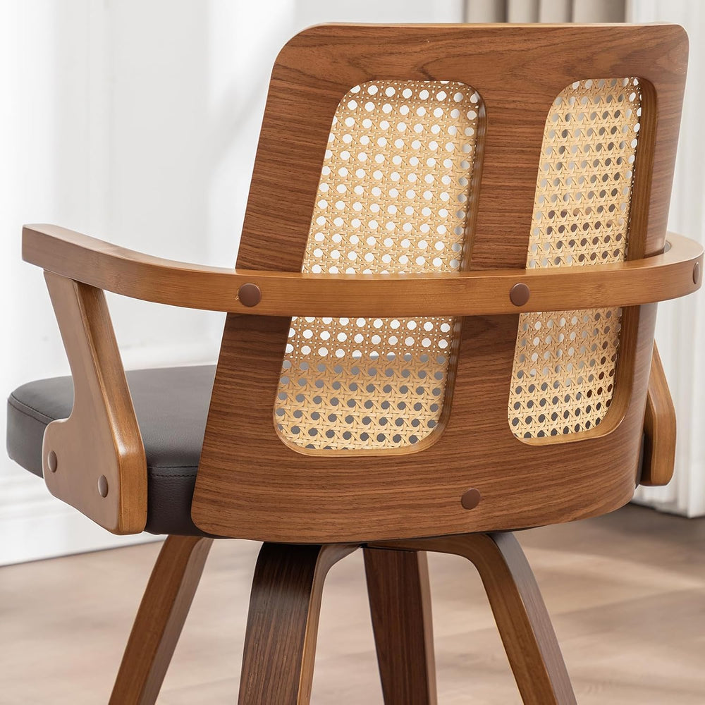 Walnut Dining Chairs - Swivel Rattan Dining Chairs with Bentwood Frame with E...