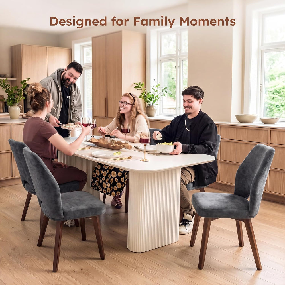 Dining Chairs Set of 4, Upholstered Kitchen Chairs, Grey