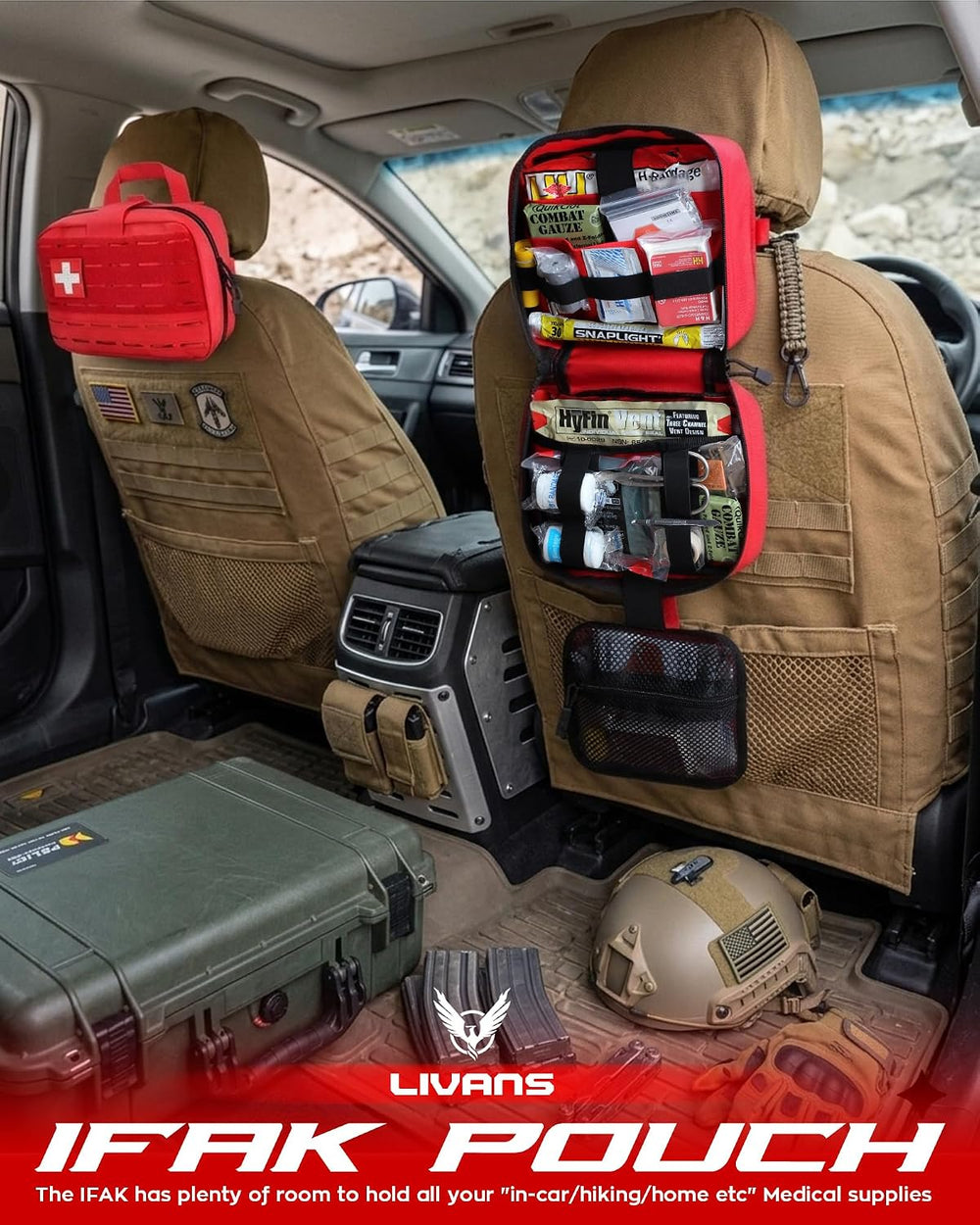 LIVANS Medical Bag, First Aid Bag Empty for Emergency & Trauma Kits