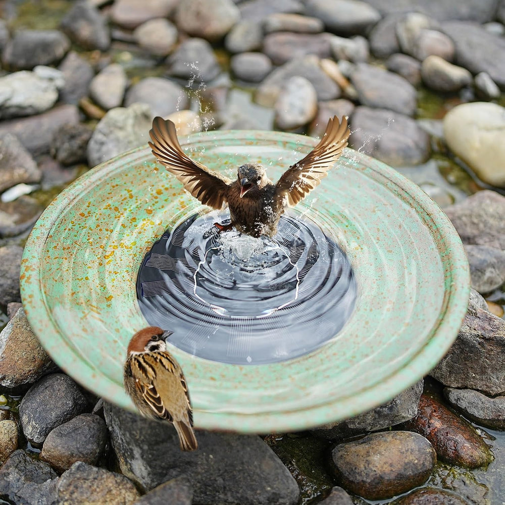 Solar Fountain Bird Bath, Metal Bird Bath Bubbler,Bird Bath Bowl