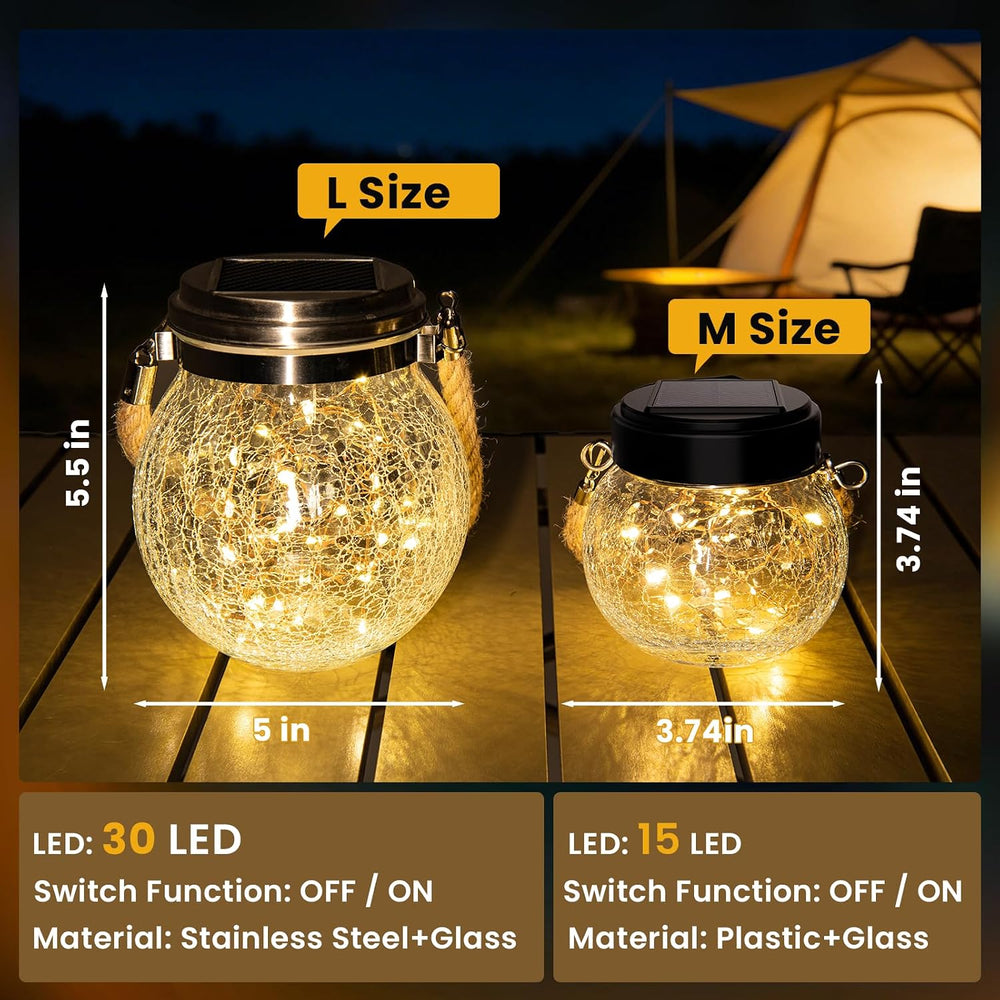 ROSHWEY 4 Pack M Size Solar Lantern Gifts for Women, Hanging Garden Decor Sol...