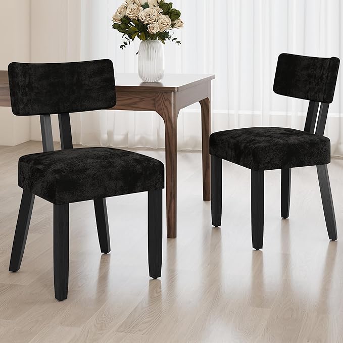 GOTMINSI Mid Century Modern Dining Chairs,Velvet Farmhouse Upholstered Kitche...