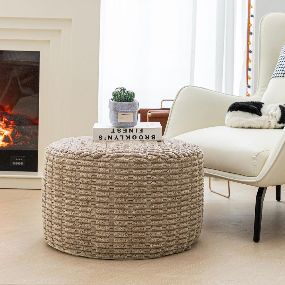 Asuprui Pouf Ottoman Round Foam Filled Foot Rest Stool Floor Pouf Footrest | ...