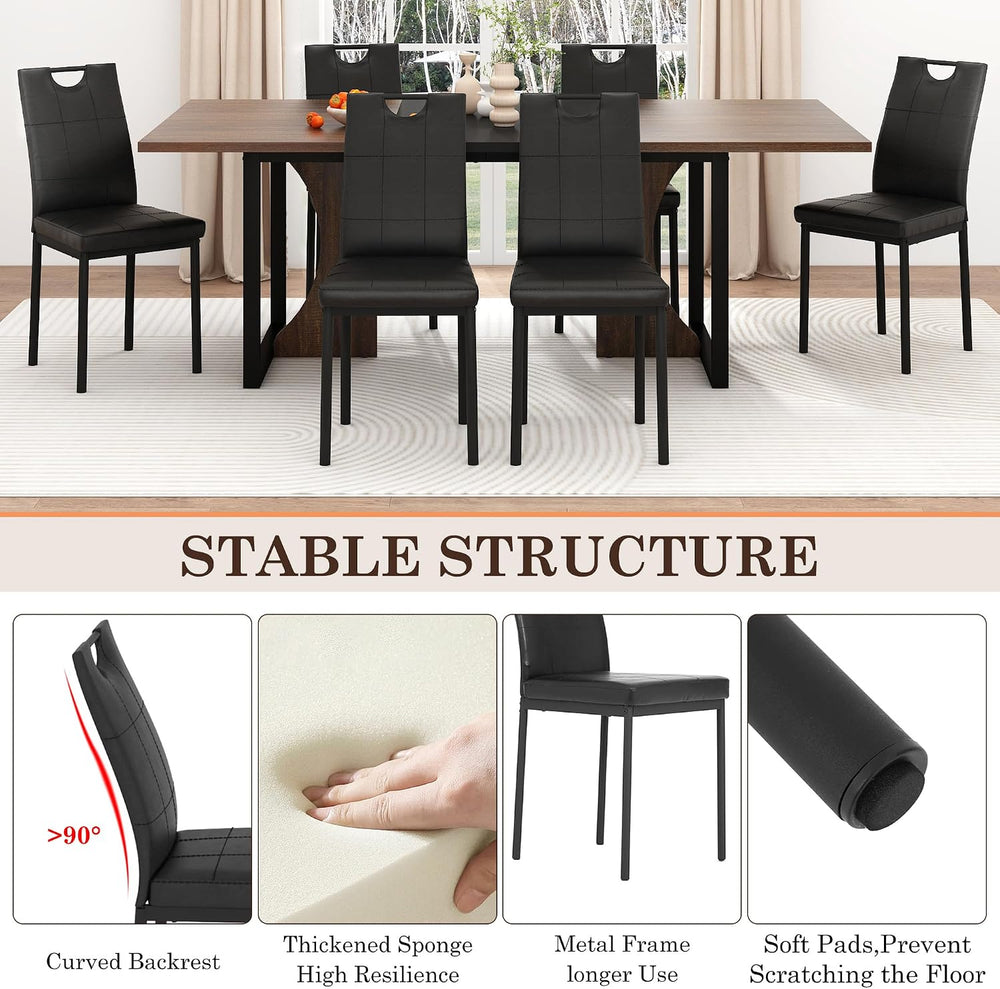 chartustriable 7PCS Dining Table Set with 6 Chairs for 4 5 6 People, 71"...