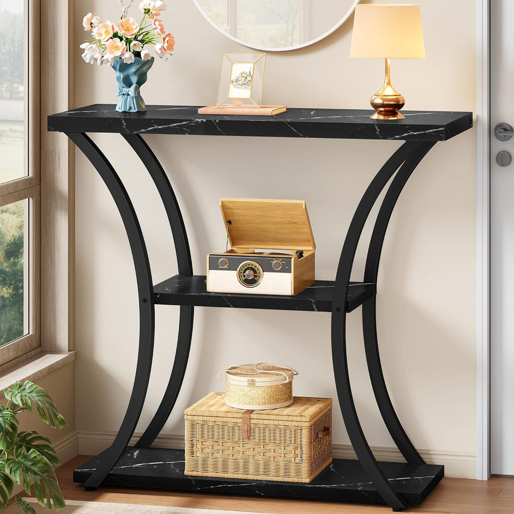Hoctieon 3 Tier Console Table with Open Wood Shelves, Decorative Entryway Tab...