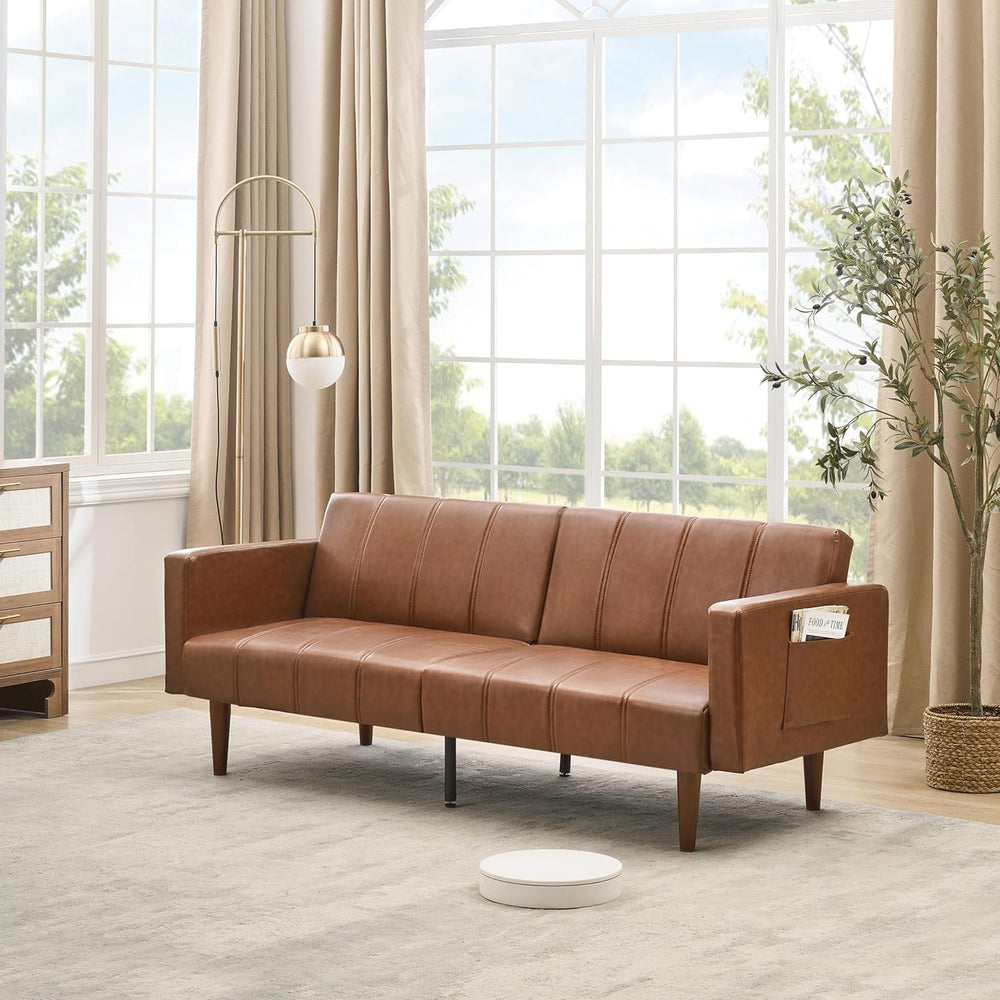 Garvee Modern Futon Sofa Bed, Convertible 75" Sleeper with Adjustable Ba...