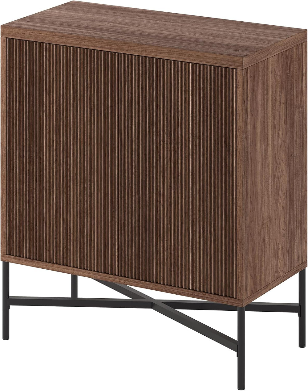 Henn&Hart 28" Fluted Accent Cabinet, Sideboard Buffet, Medium Walnut