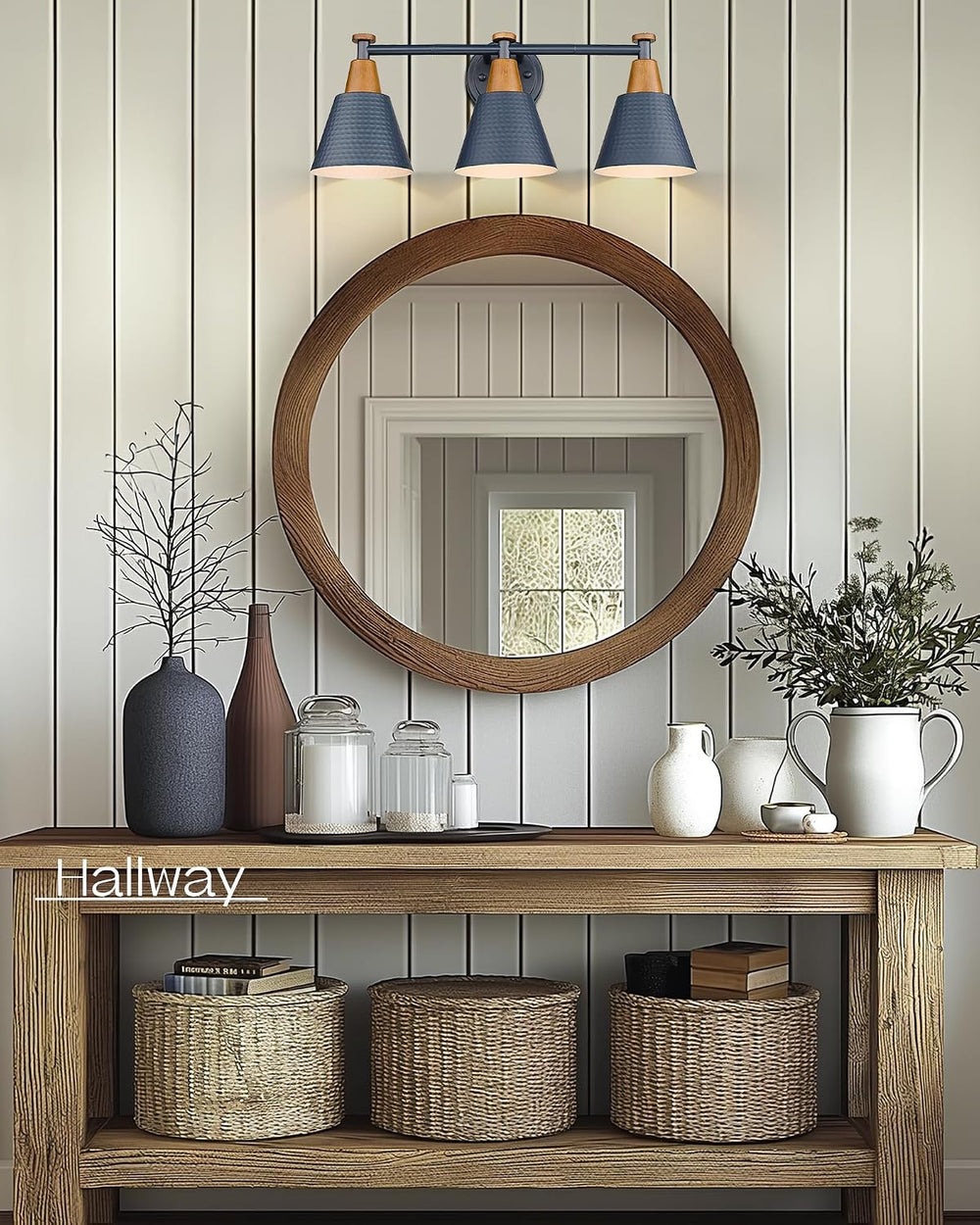 FEMILA Bathroom Vanity Light, 3-Light Modern Bathroom Light Fixture with Hamm...