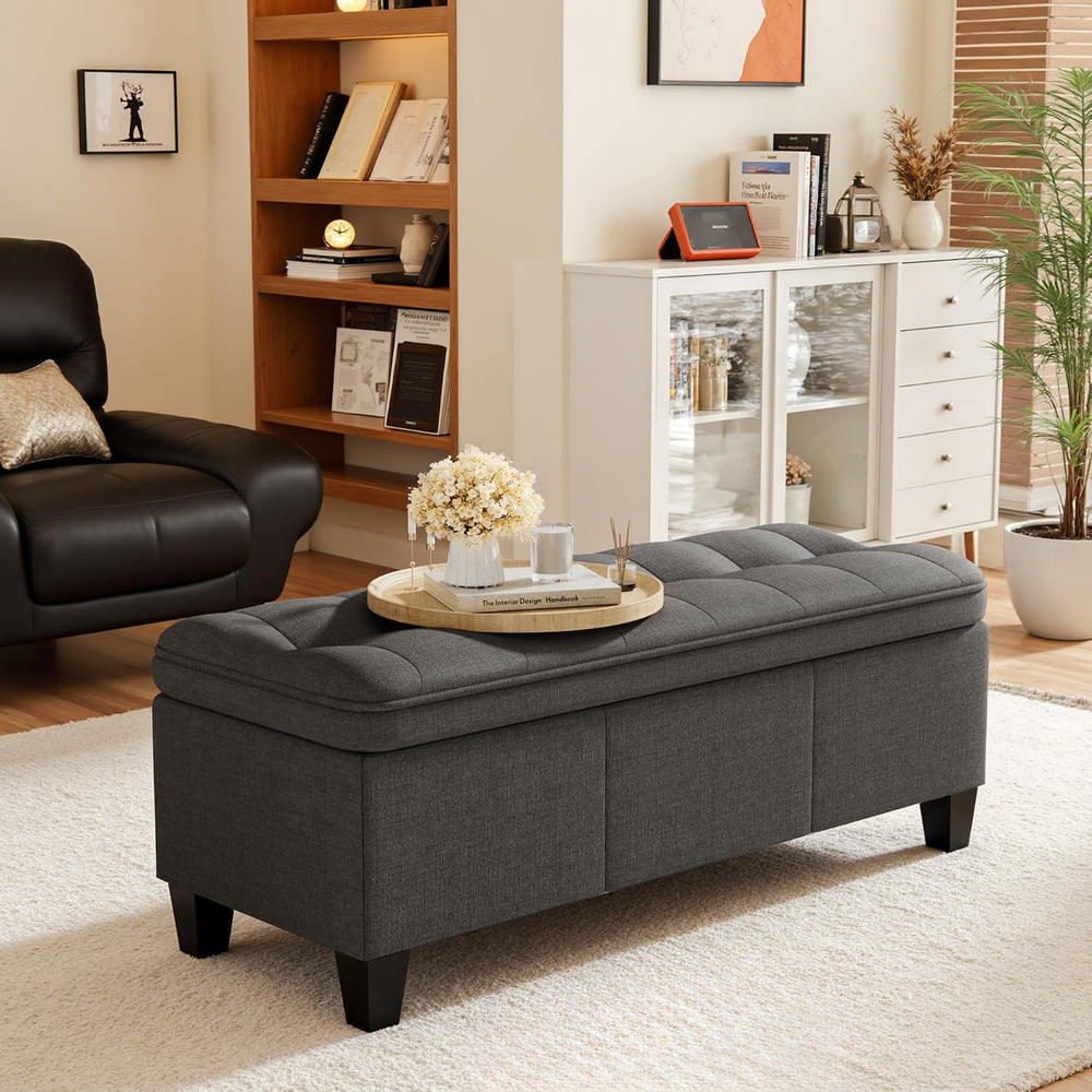 YESHOMY 47 Inches Ottoman with Storage, Storage Bench with Legs, Ottomans for...