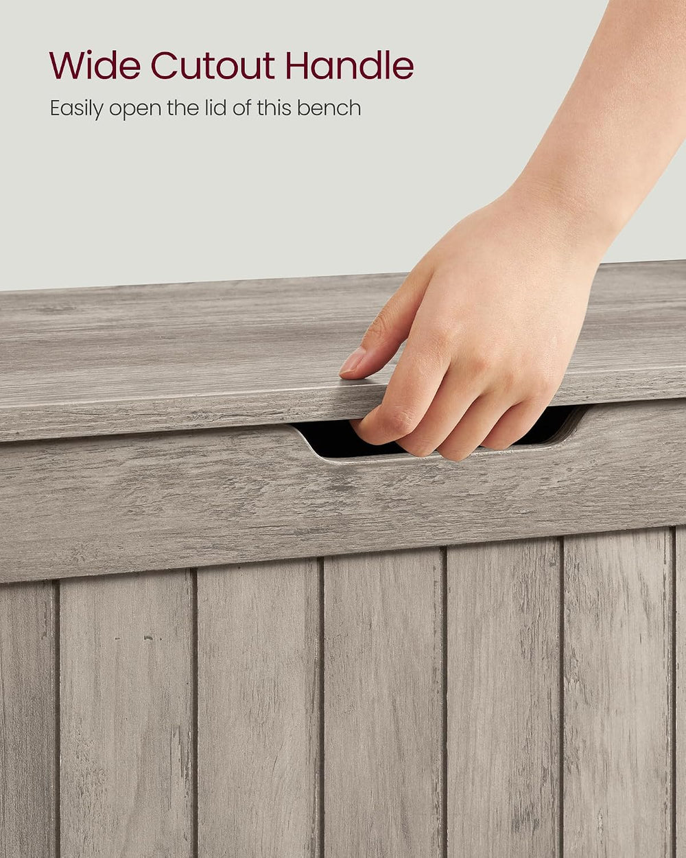 VASAGLE Storage Chest, 29.9 Inches Width Bench with 2 Safety Hinges | Shoe Be...