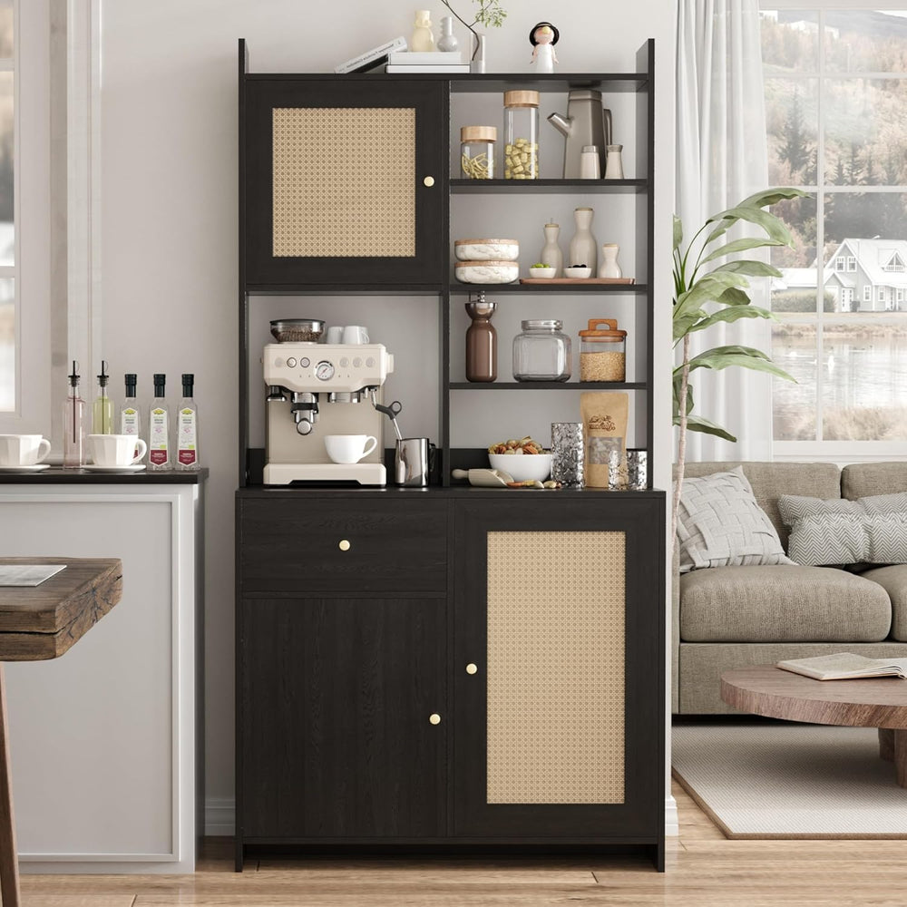 IDEALHOUSE Kitchen Pantry Cabinet with Adjustable Shelf, 71" Tall Storag...