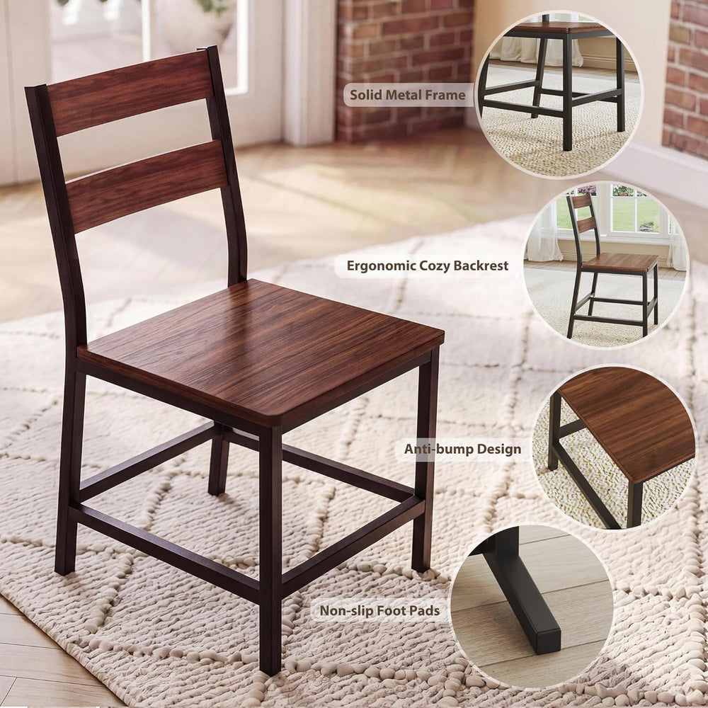 HUAHUU 7-Piece Dining Table Set for 6, 63" Extendable Kitchen Table with...