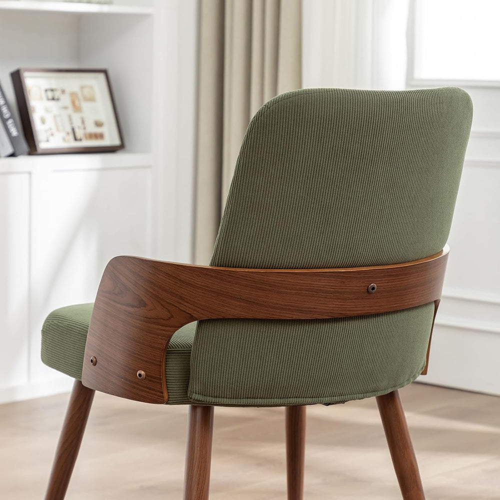 Dining Room Chairs Set of 2,Mid Century Modern Kitchen Chairs,Green Corduroy ...