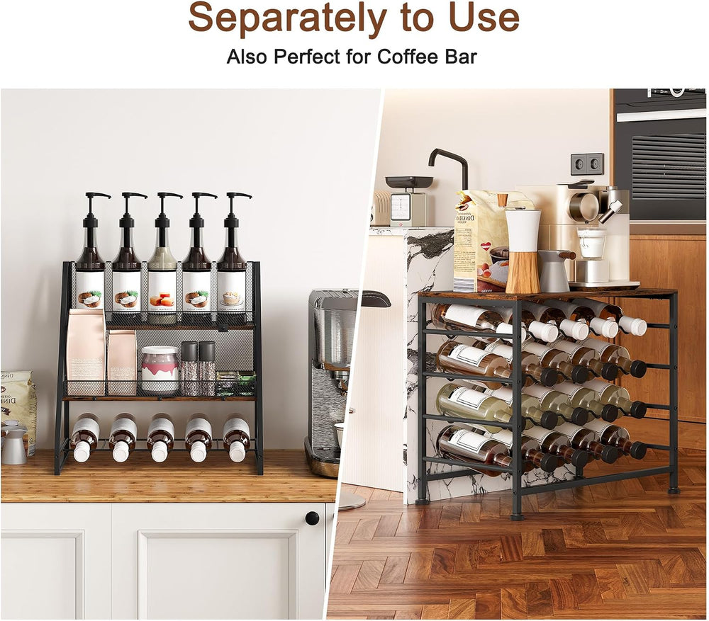 TQVAI Wine Rack Freestanding Floor Modular Split 40 Bottles Vertical Countert...