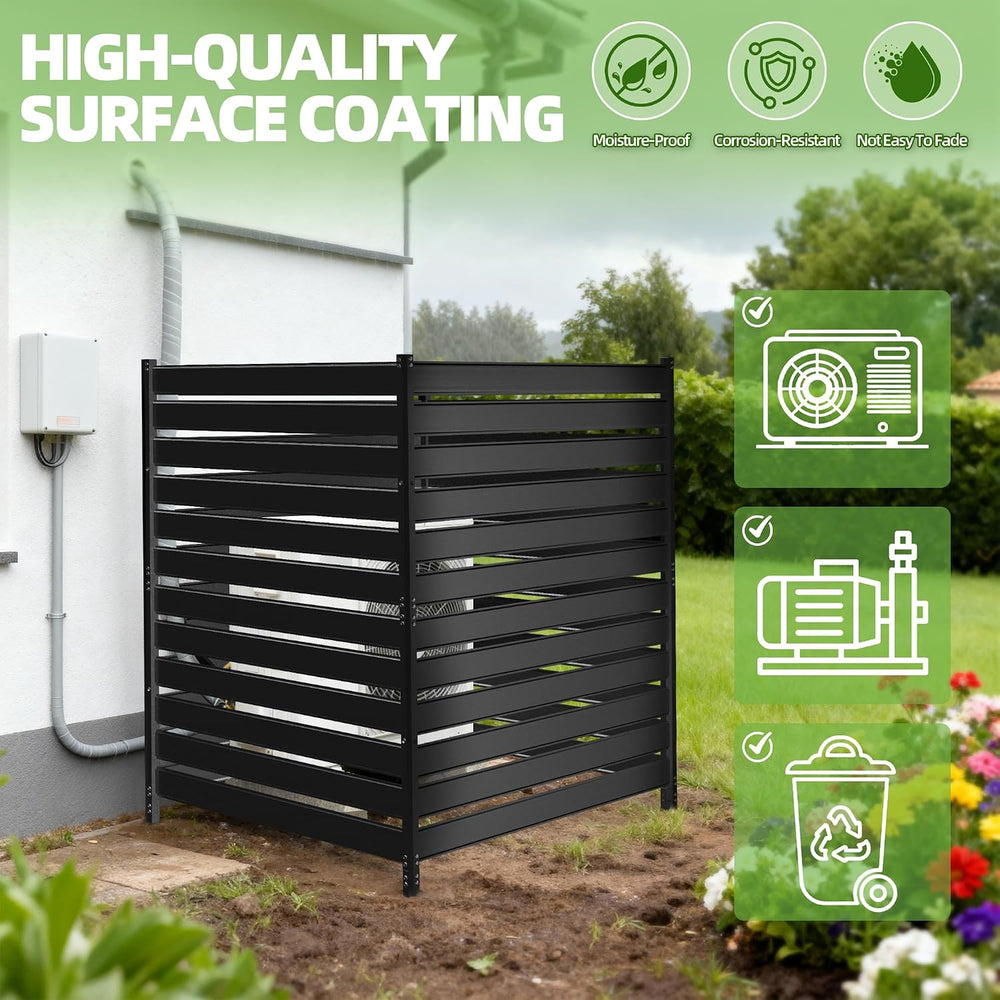 Privacy Fence Screen for AC & Trash, 42" H × 38" W(3P) Metal No...