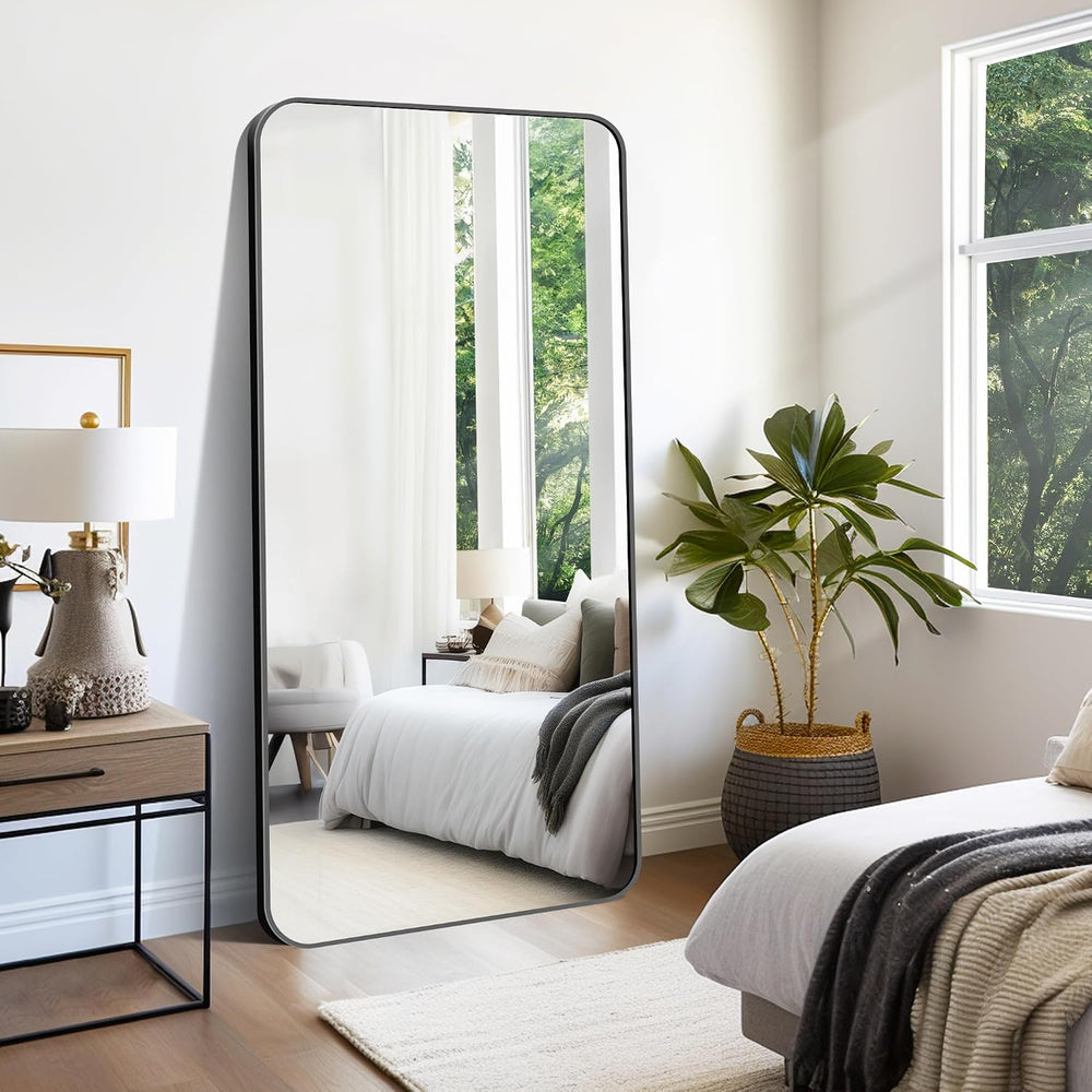 Large Bathroom Mirror 72x36 Inches, Black Oversized Wall Mirror for 2 Sinks A...