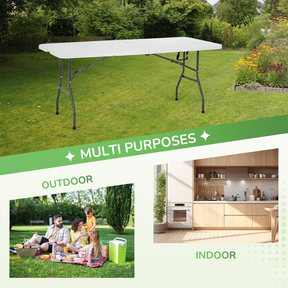 PayLessHere | 6FT Folding Table | Portable Plastic Table with Carry Handle | ...