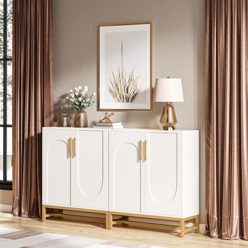 Tribesigns Modern Sideboards, Buffet Cabinet with 4 Doors and Adjustable Shel...
