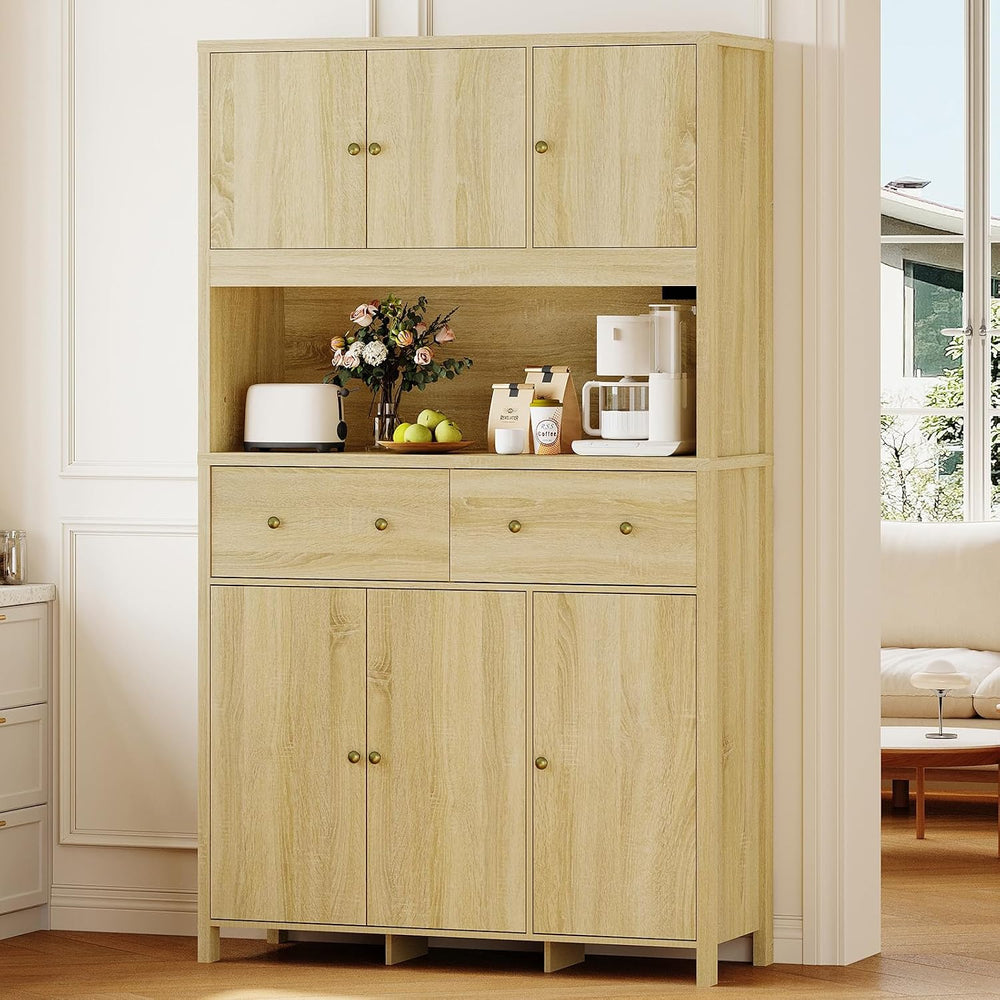 GarveeHome 71" Tall Kitchen Pantry Cabinet with Charing Station, Kitchen...