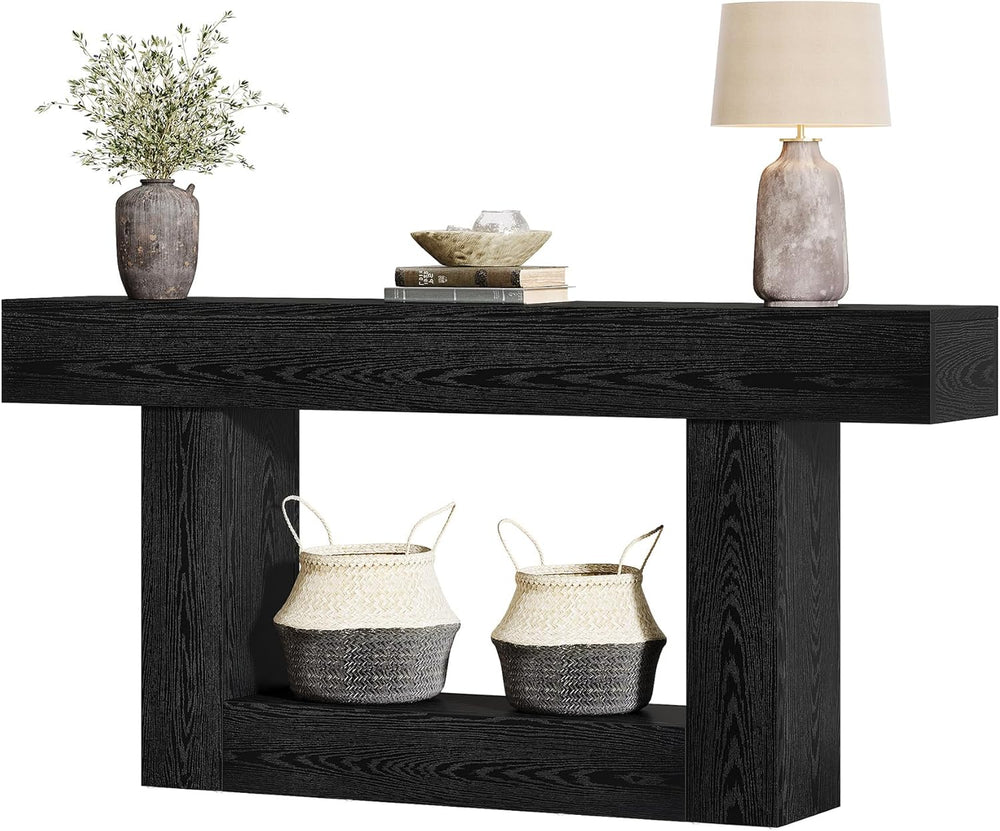 Tribesigns 63-Inch Long Console Table, 2-Tier Entryway Table Sofa Table with ...