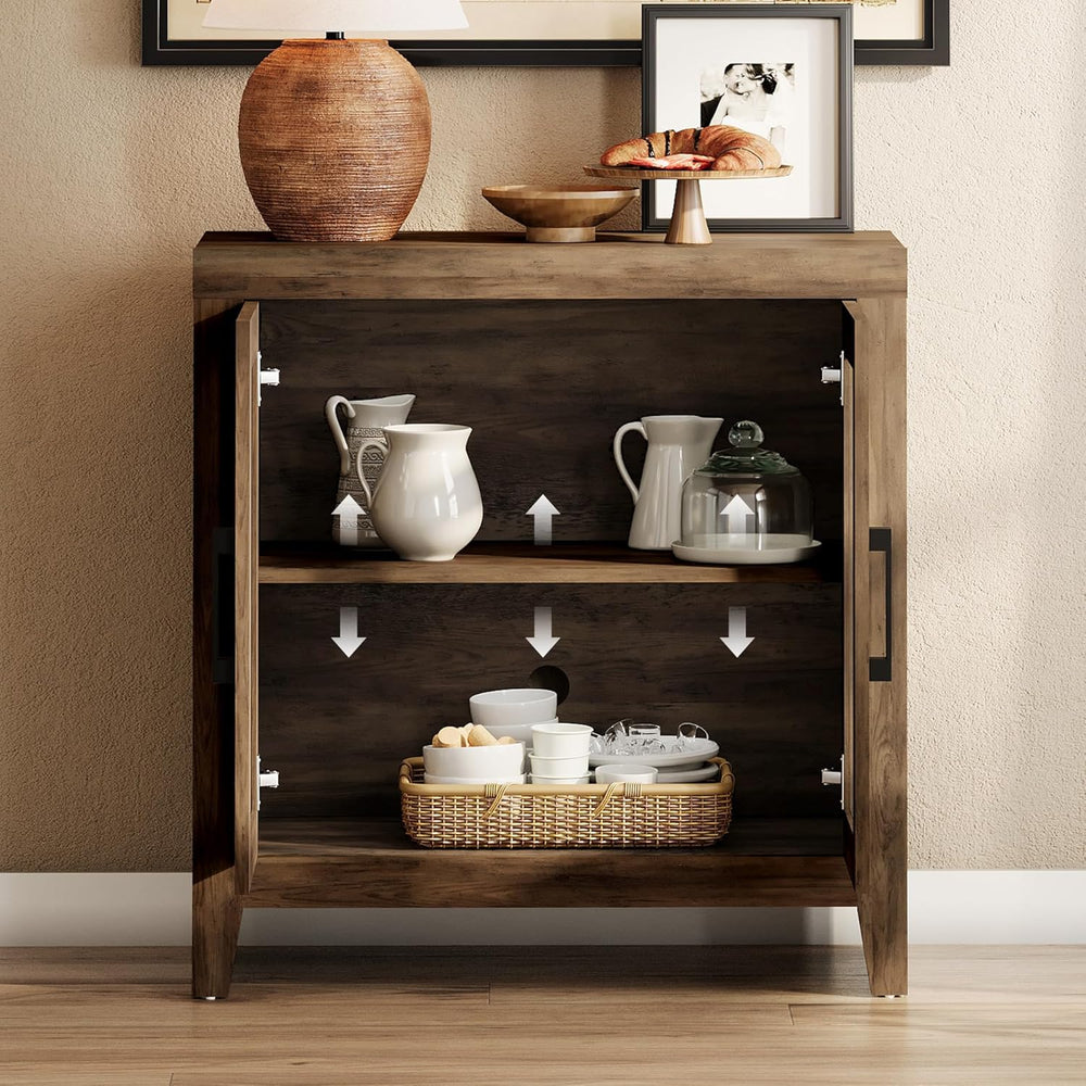 WAMPAT Buffet Cabinet with Storage, Kitchen Sideboard Cabinet with Glass Door...