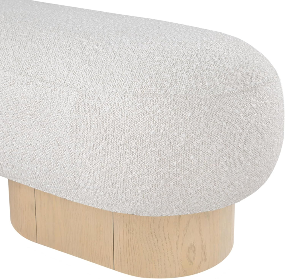 Meridian Furniture 22001Cream Robertson Collection Art Deco Bench with Luxuri...