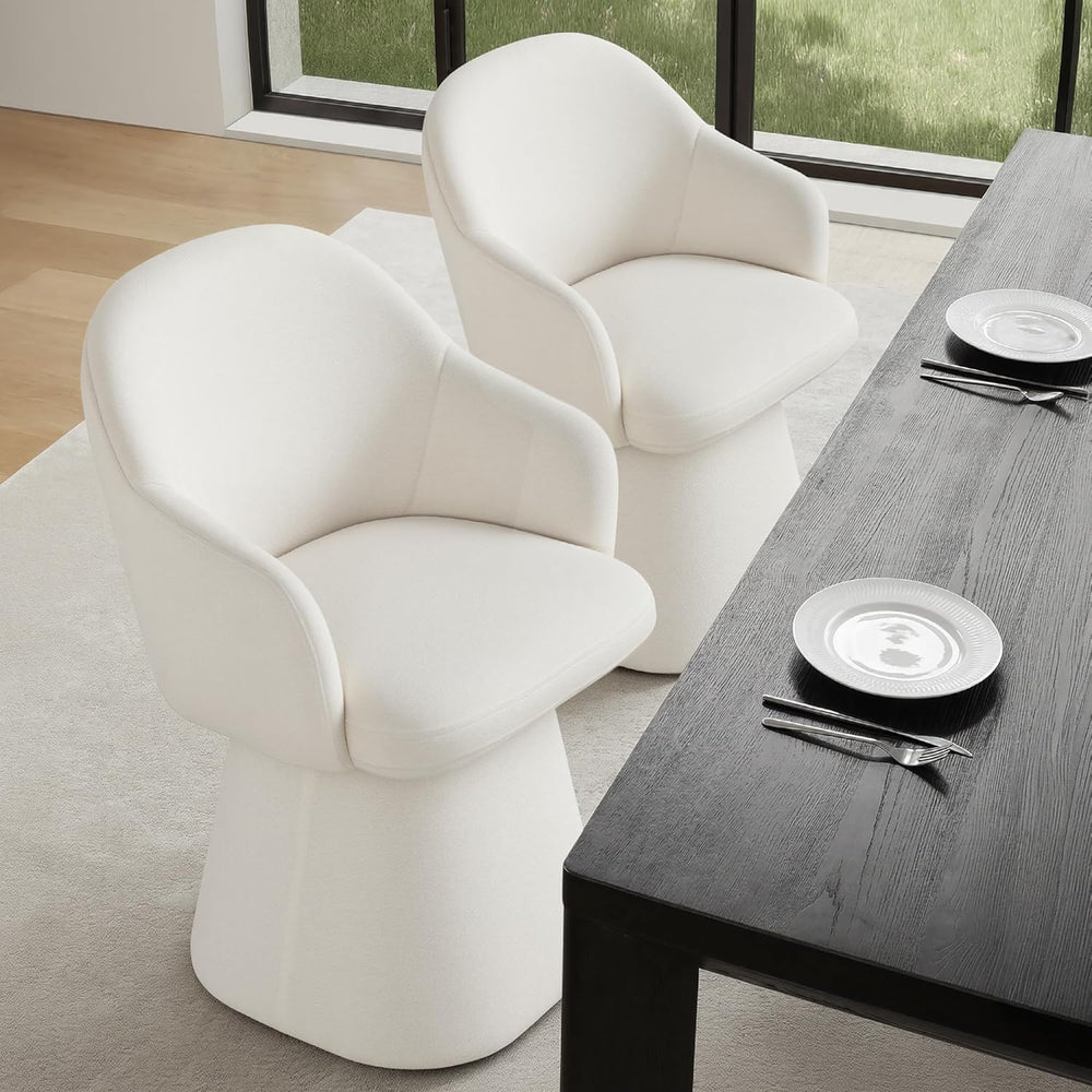 KISLOT Swivel Dining Chairs Set of 2, Upholstered Modern Barrel Dining Chairs...