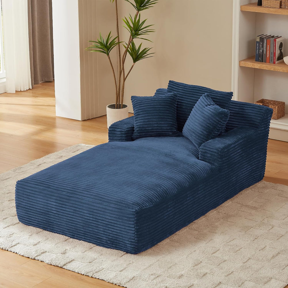 Tmsan Oversized Chaise Lounge Chair Indoor, 78.7" Extra Deep Floor Cordu...