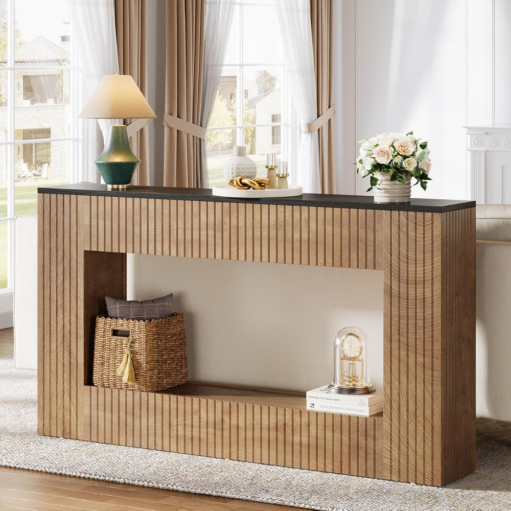 Tribesigns Modern Console Table, 55-Inch Wood Entryway Table with Storage, Na...