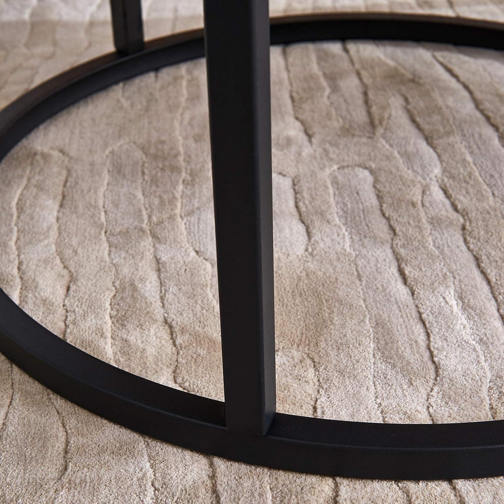 Round Nesting Coffee Tables Set for Living Room White Modern,Nesting Tables S...