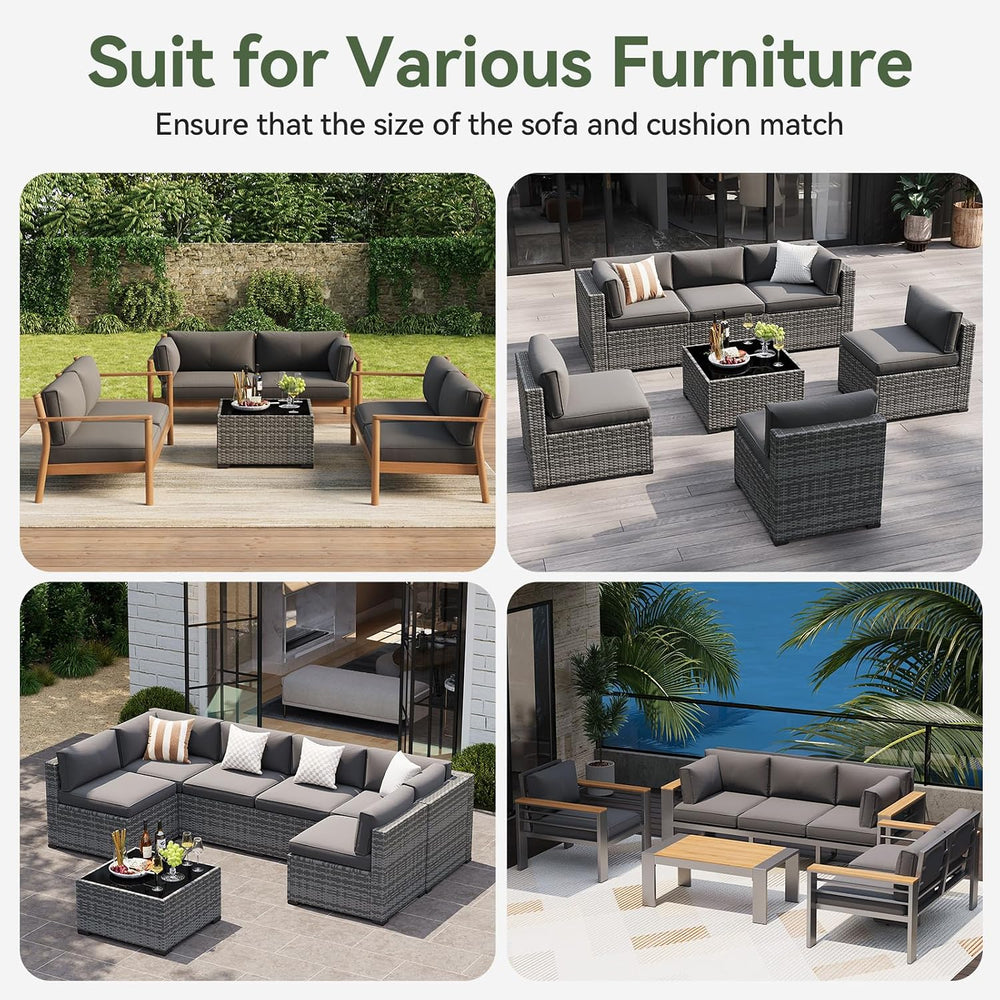 Aoxun Replacement Cushions for Outdoor Furniture, 14-Piece Outdoor Cushions f...