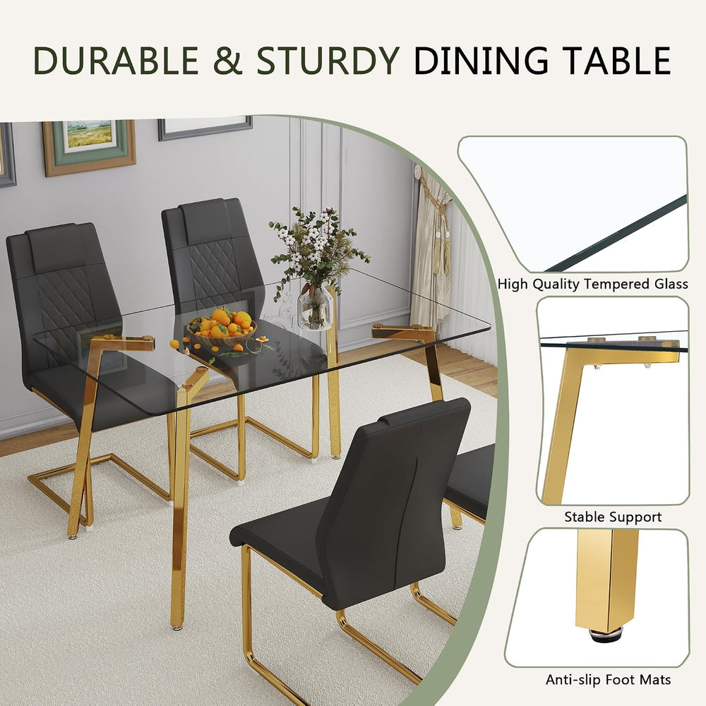 NicBex Dining Room Table Modern 51" Rectangular Dining Table for 6 with ...