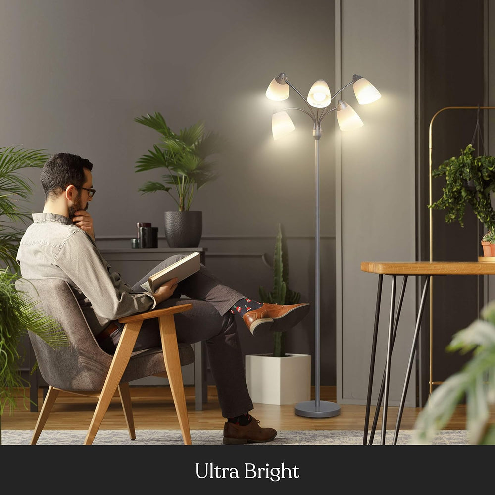 Brightech Medusa LED Floor Lamp – Multi-Head Dimmable Floor Lamp for Living R...