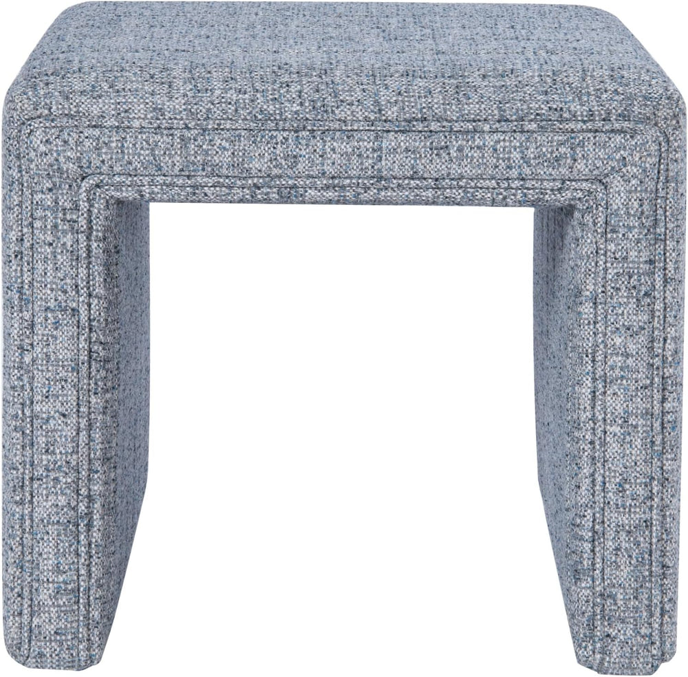 HomePop 19" Modern Waterfall Ottoman - Blue Gray Woven Fabric