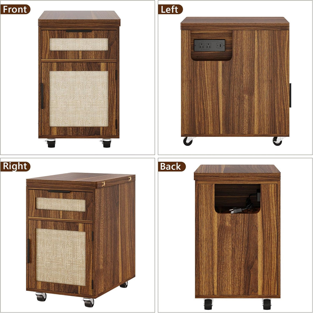 iPormis End Table with Charging Station, 15.7''-31.5'' Narrow...