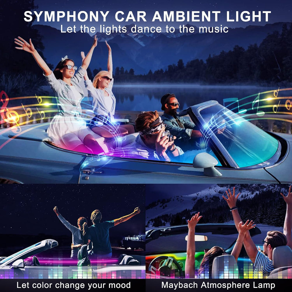 Dreamcolor Acrylic Interior Car LED Strip Light with Wireless APP, RGB 18 in ...