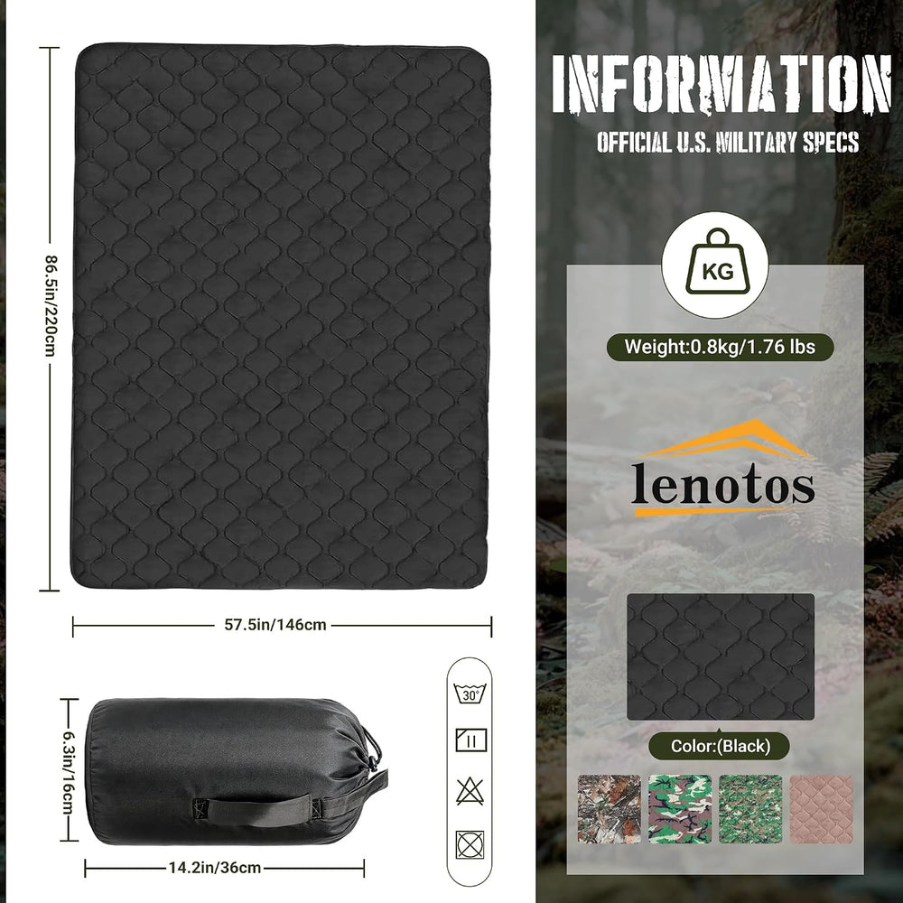 Lenotos Woobie Blanket, Thermal Insulated Military Poncho Liner, Water-Resist...
