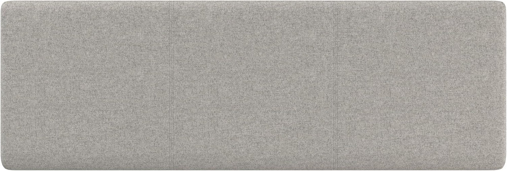 SIMPLIHOME Avalon 54" Wide Linen Look Fabric Storage Ottoman in Cloud Gr...
