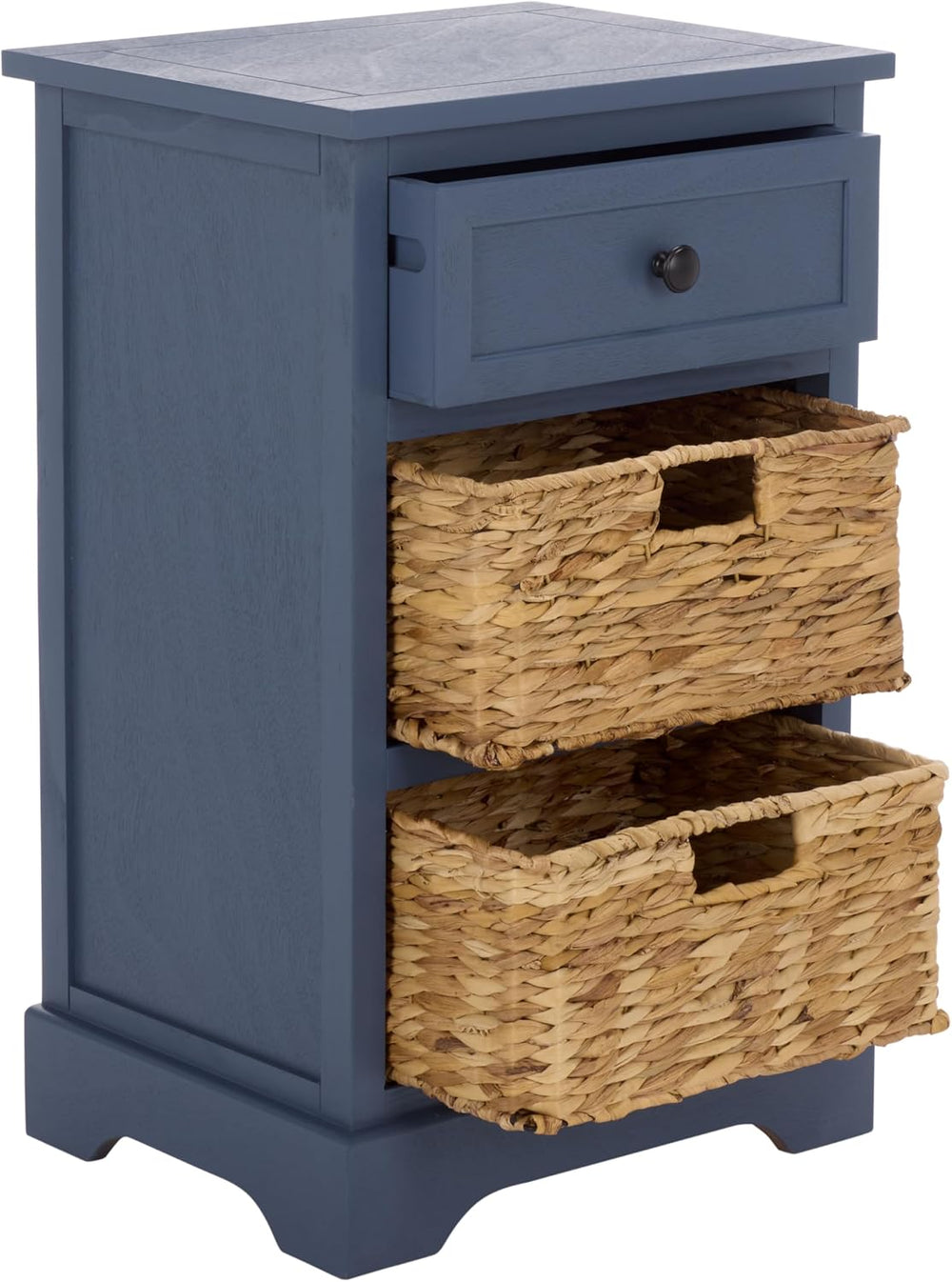 SAFAVIEH Furniture - Carrie 3-Shelf Side Table - Blue - Solid Wood - Farmhous...