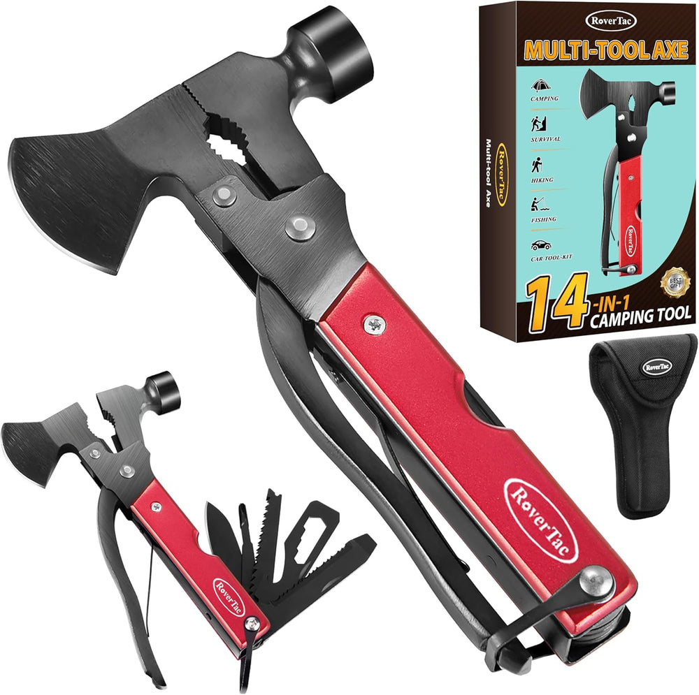 14-in-1 Multitool Camping Axe Hatchet – Essential Camping Gear with Knife, Ha...