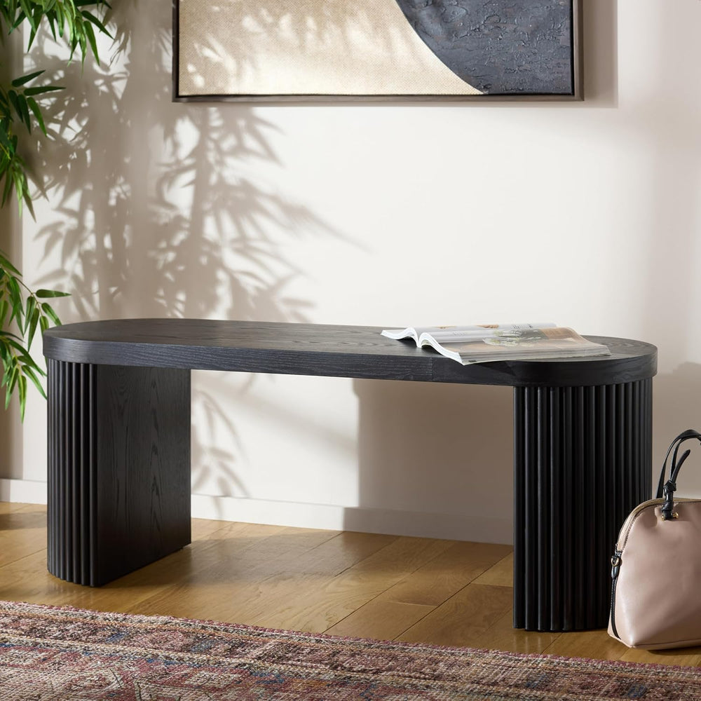 SAFAVIEH Home Collection Enoki Black Oval Top Bench