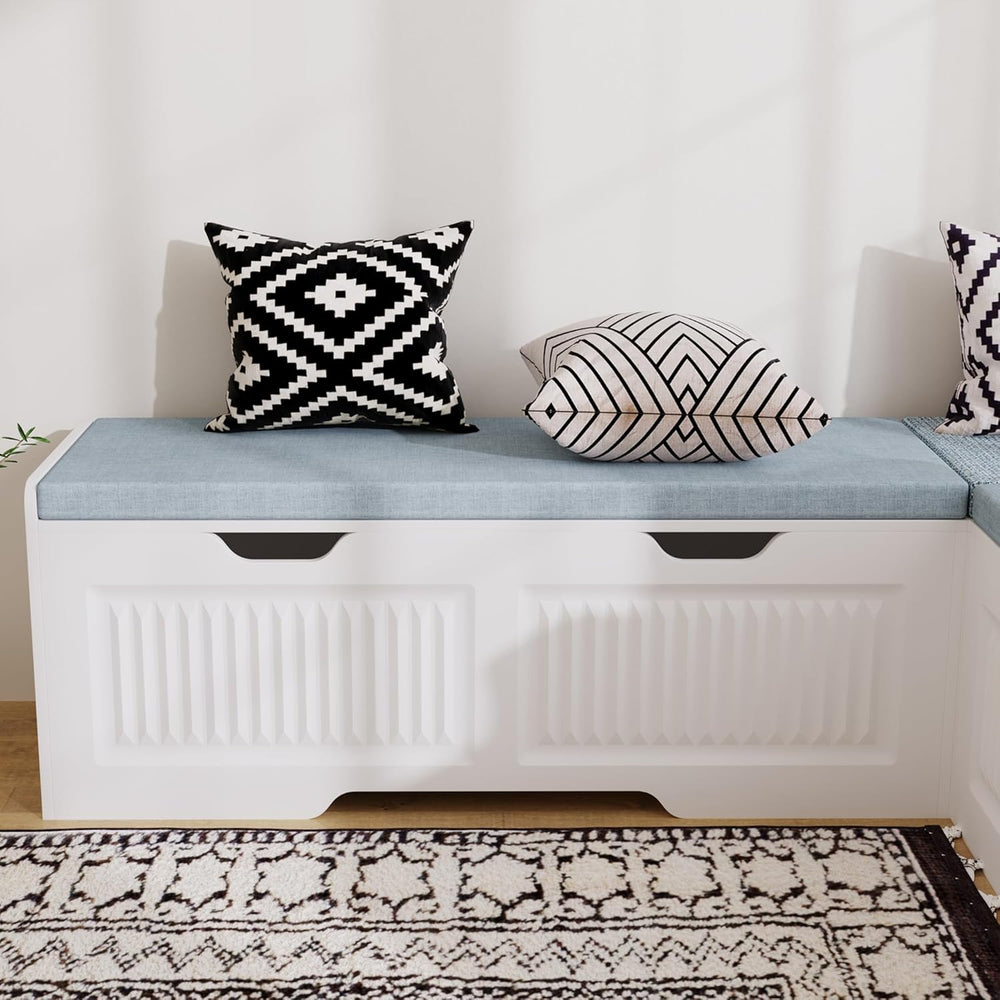 L-Shaped Storage Bench, Corner Bench with Storage,Kitchen Breakfast Nook Benc...