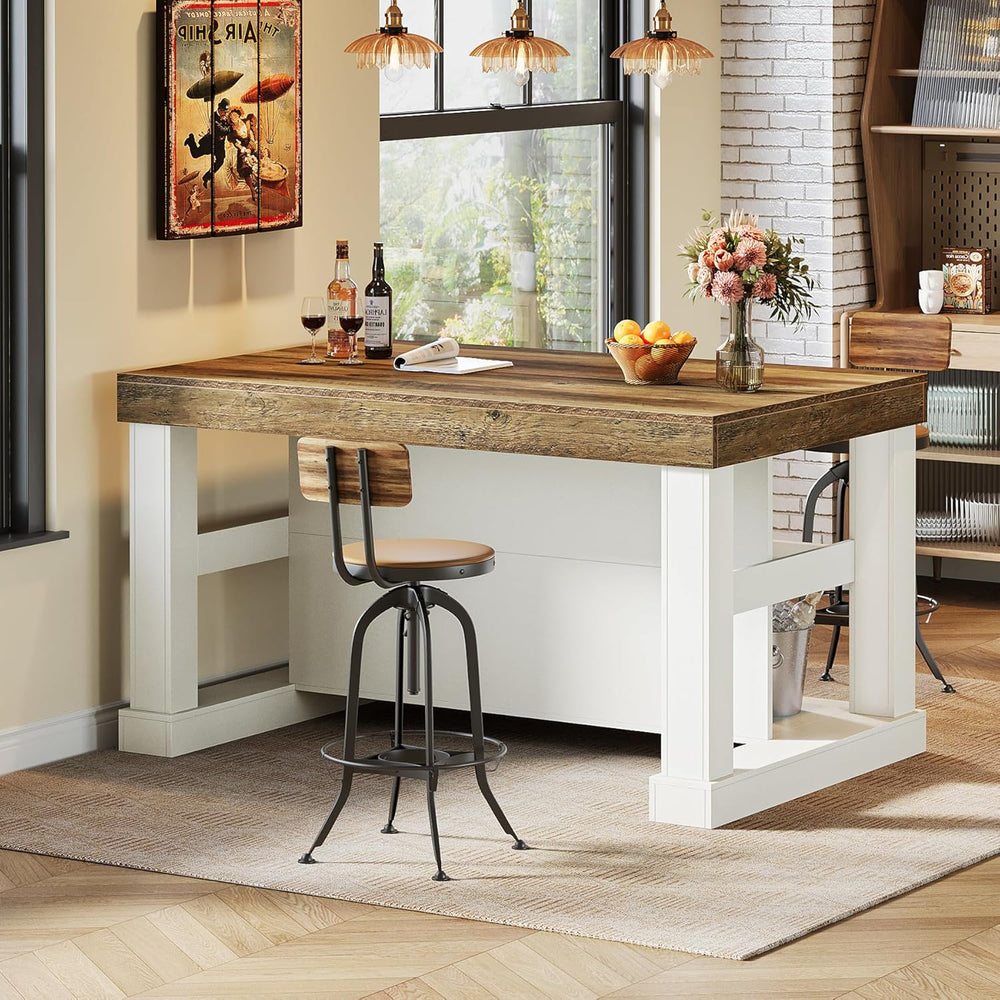 Tribesigns 55" Kitchen Island with Seating and Storage, 3-Tier, Modern |...